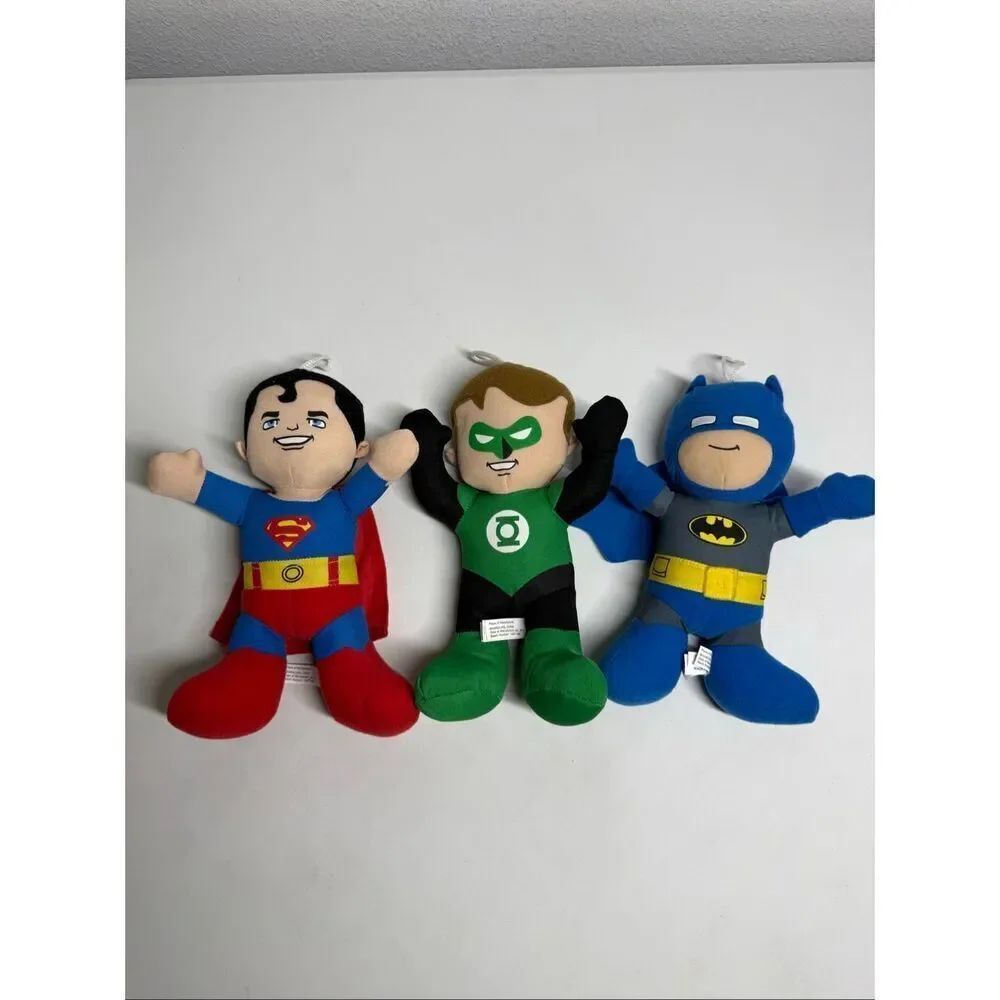 Lot of 3 Toy Factory DC SUPER FRIENDS 10" Plush Superman Green Lantern Batman